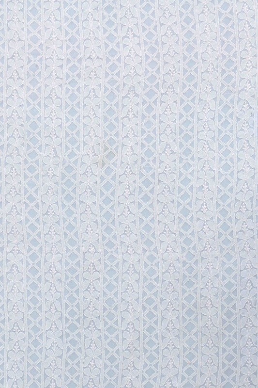 Ada Hand Embroidered Sky Blue Pure Georgette Lucknowi Chikan Unstitched Kurta Piece A85817