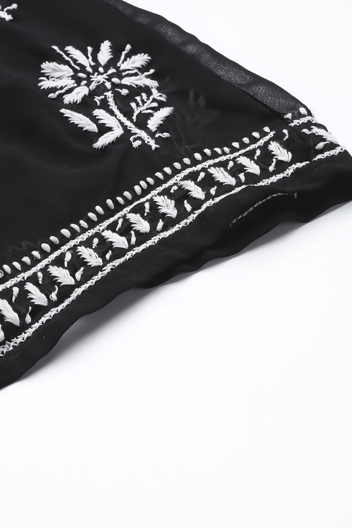 Ada Hand Embroidered Black Georgette Lucknowi Chikankari Palazzo A711160