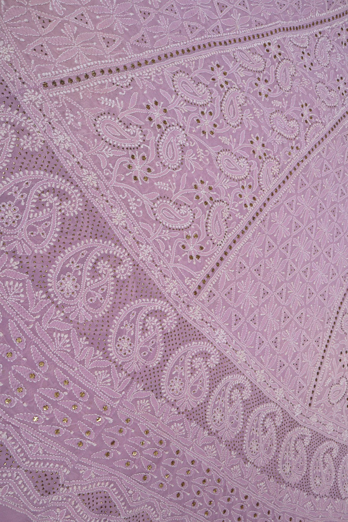 Ada Hand Embroidered Lavender Pure Georgette Lucknowi Chikankari Lehenga Skirt (only skirt) With Muqaish Work 01A42027