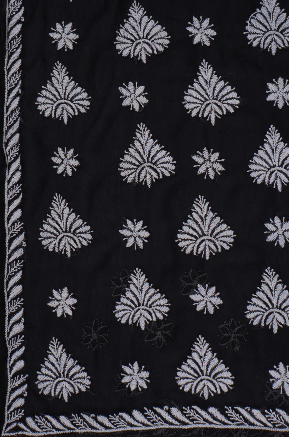 Ada Hand Embroidered Black Georgette Lucknowi Chikankari Saree With Blouse A564485