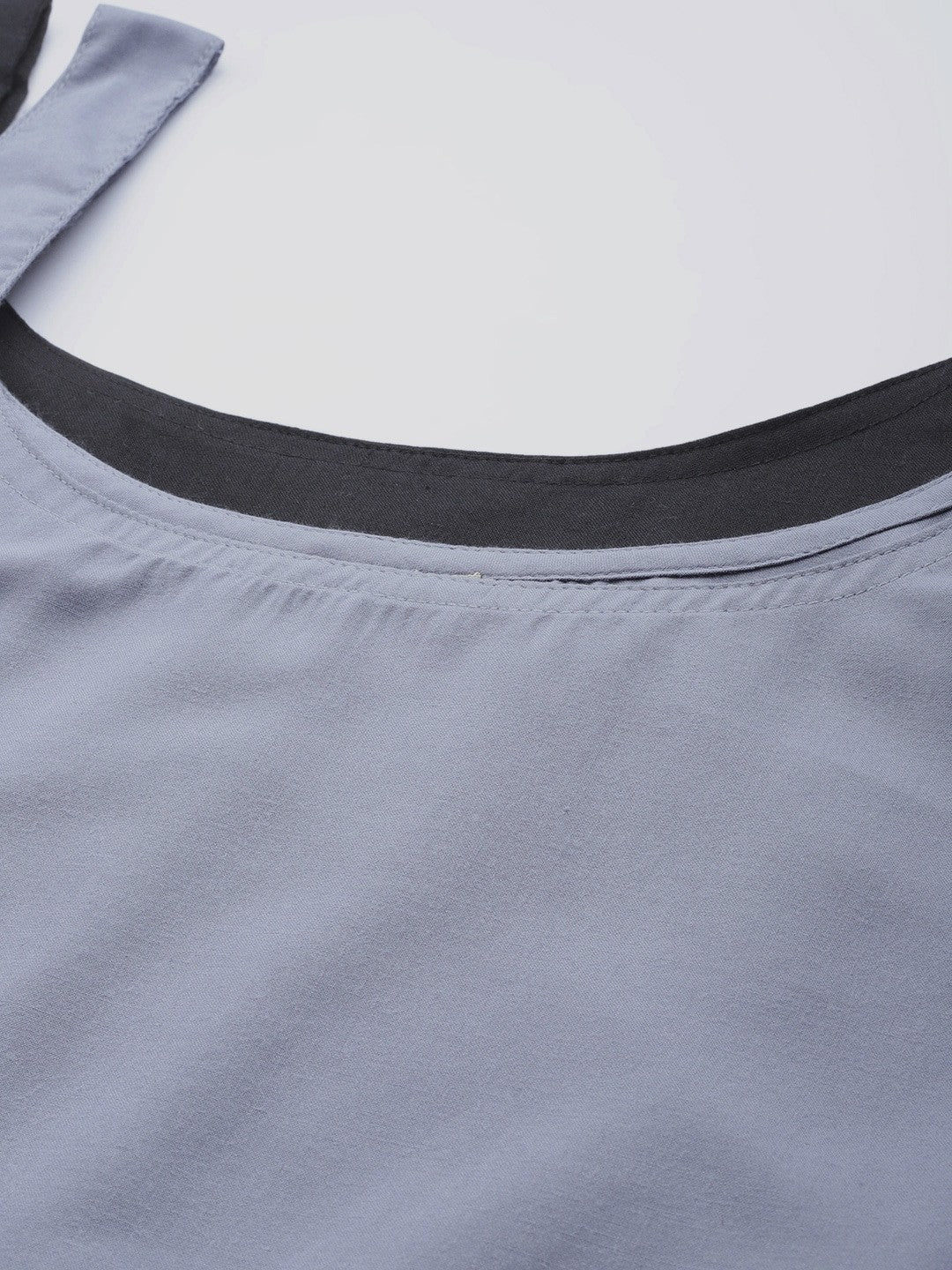 Ada Grey and Black Cotton Short Slips Combo of 2  A316372.