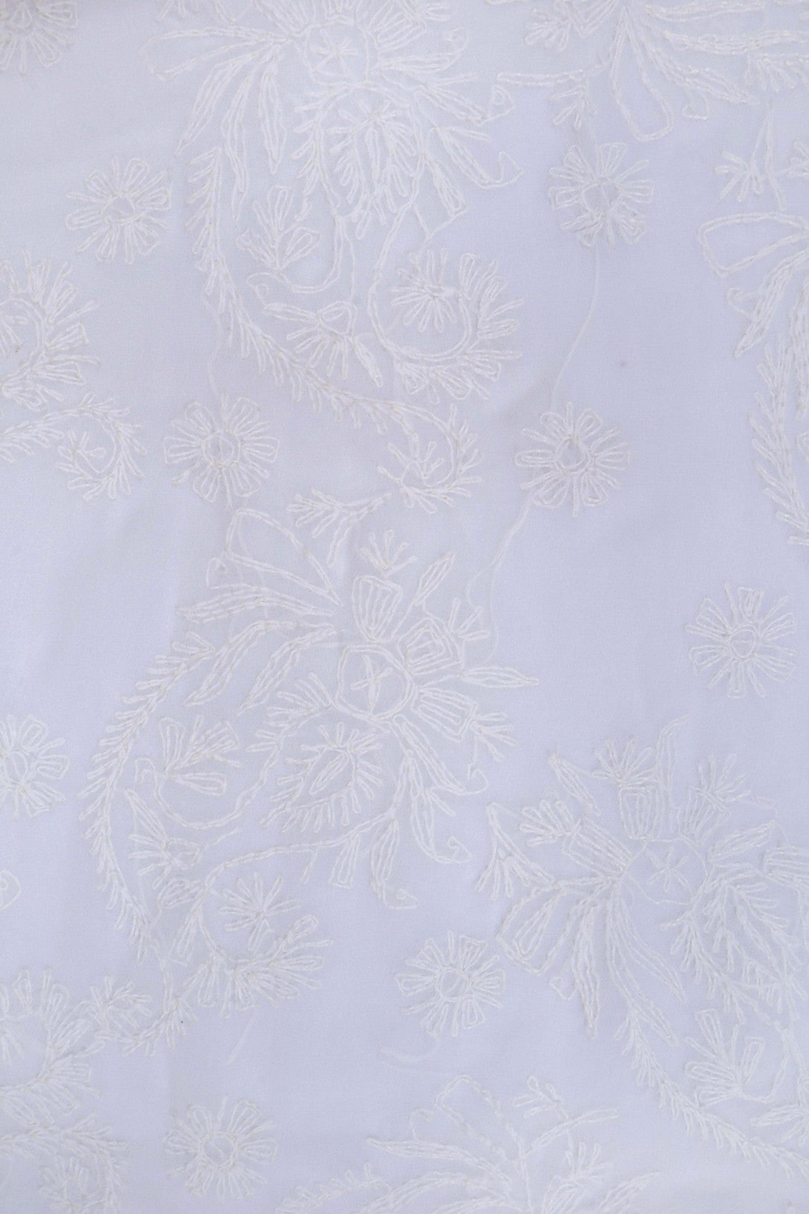 Ada Hand Embroidered White Georgette Lucknowi Chikankari Saree With Blouse A119578