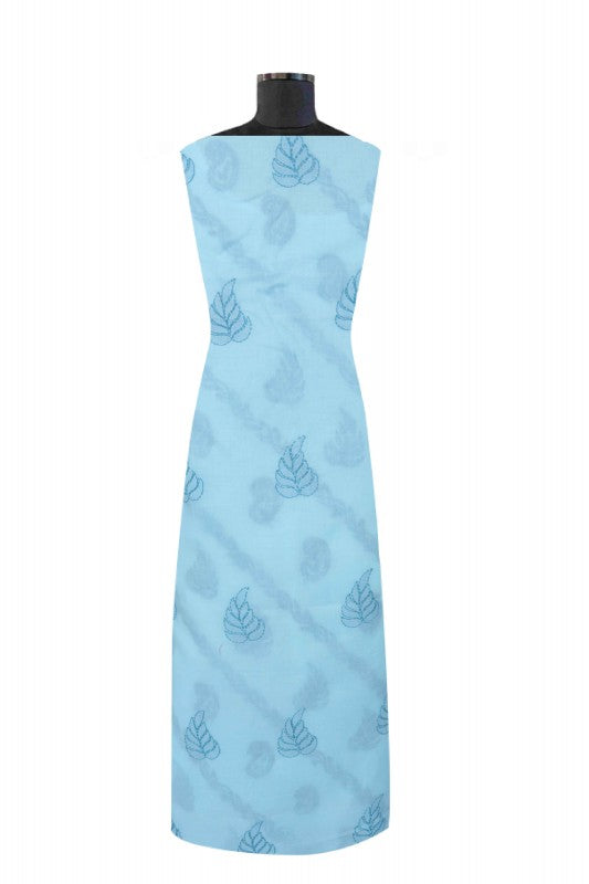 Ada Hand Embroidered Sky Blue Cotton Lucknowi Chikan Unstitched Suit Piece A580733