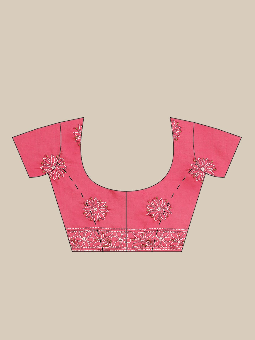 Ada Hand Embroidered Magenta Cotton Lucknow Chikan Saree With Blouse-A311206