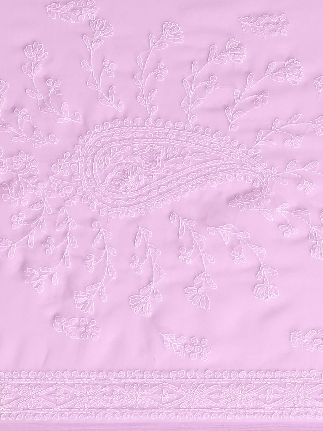 Ada Hand Embroidered Mauve Georgette Lucknow Chikan Saree With Blouse  A183518