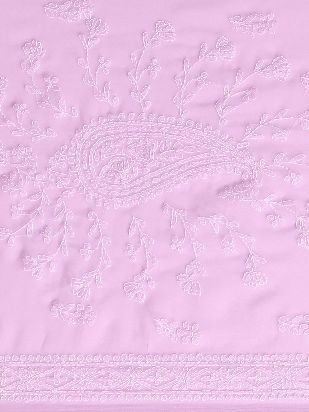 Ada Hand Embroidered Mauve Georgette Lucknow Chikan Saree With Blouse  A183518