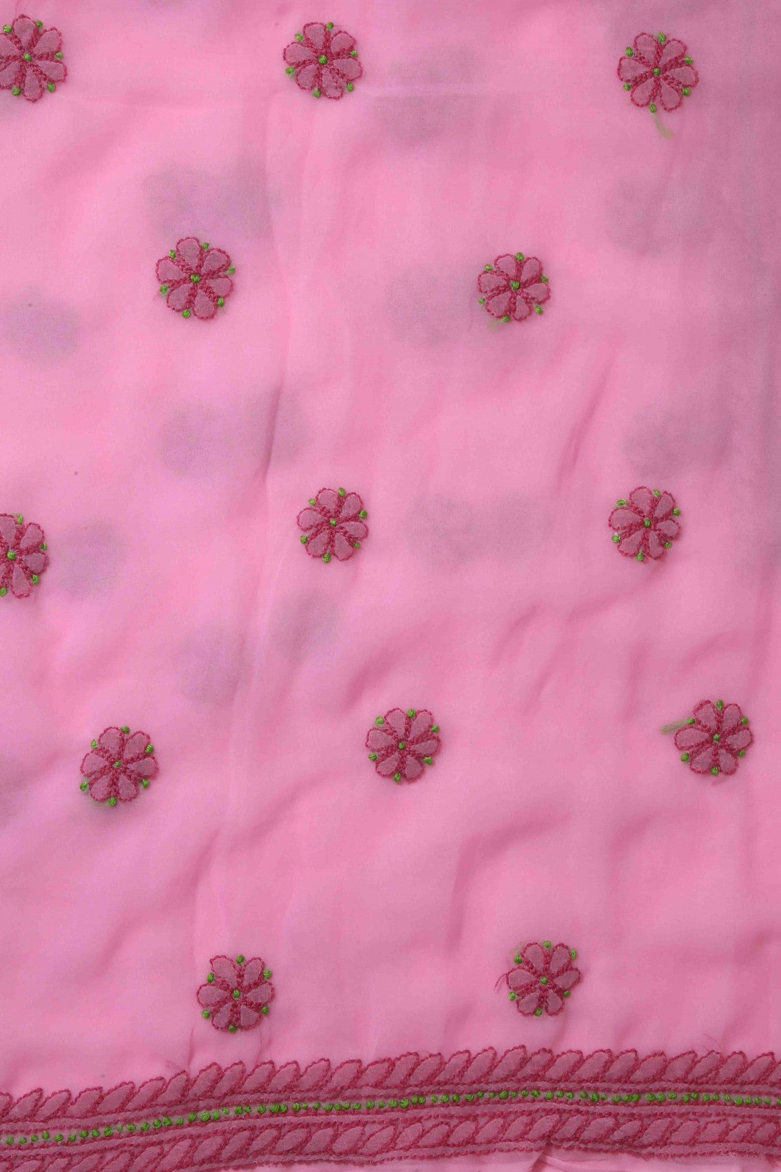 Ada Hand Embroidered Pink Georgette Lucknowi Chikankari Unstitched Suit Piece A211195