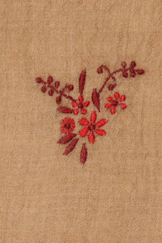 Ada Hand Embroidered Fawn Pashmina Lucknow Chikan Woolen Stole -A222655