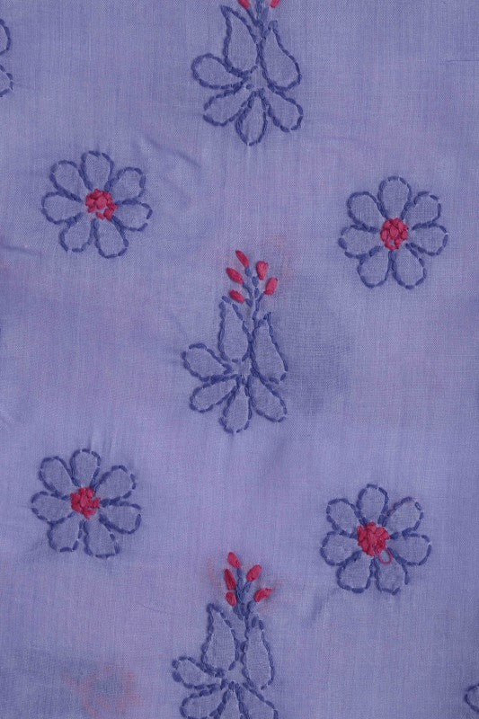 Ada Hand Embroidered Mauve Cotton Lucknowi Chikan Unstitched Suit Piece–A100252