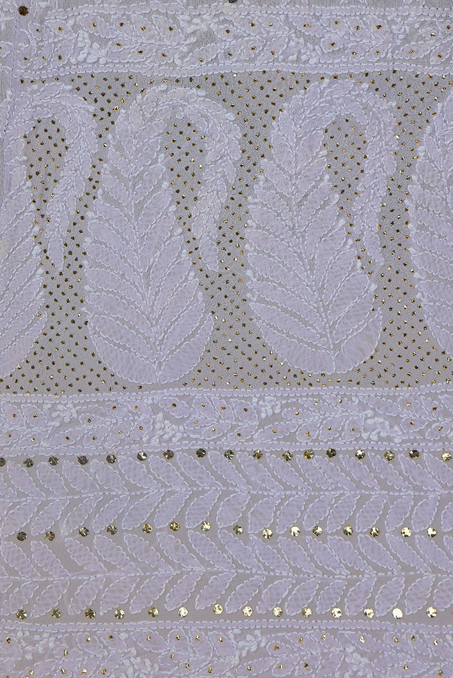 Ada Hand Embroidered Lilac Mauve Pure Georgette Lucknowi Chikankari Unstitched Lehenga Skirt (Only Skirt) With Muqaish Work A444549