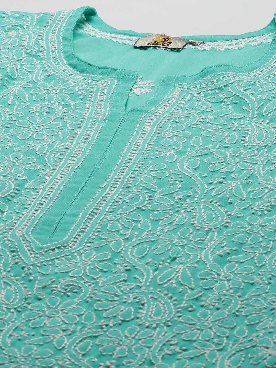 Ada Hand Embroidered Sea Green Georgette Lucknowi Chikankari Kurta Set A811215