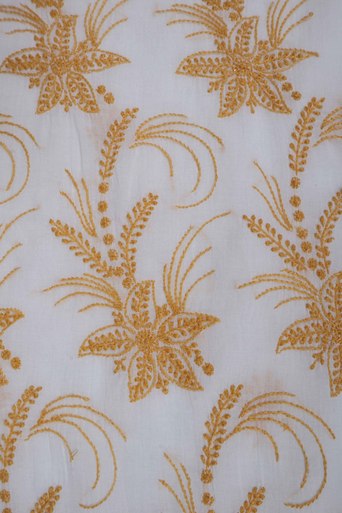 Ada Hand Embroidered White Cotton Lucknowi Chikankari Unstitched Suit Set A570907