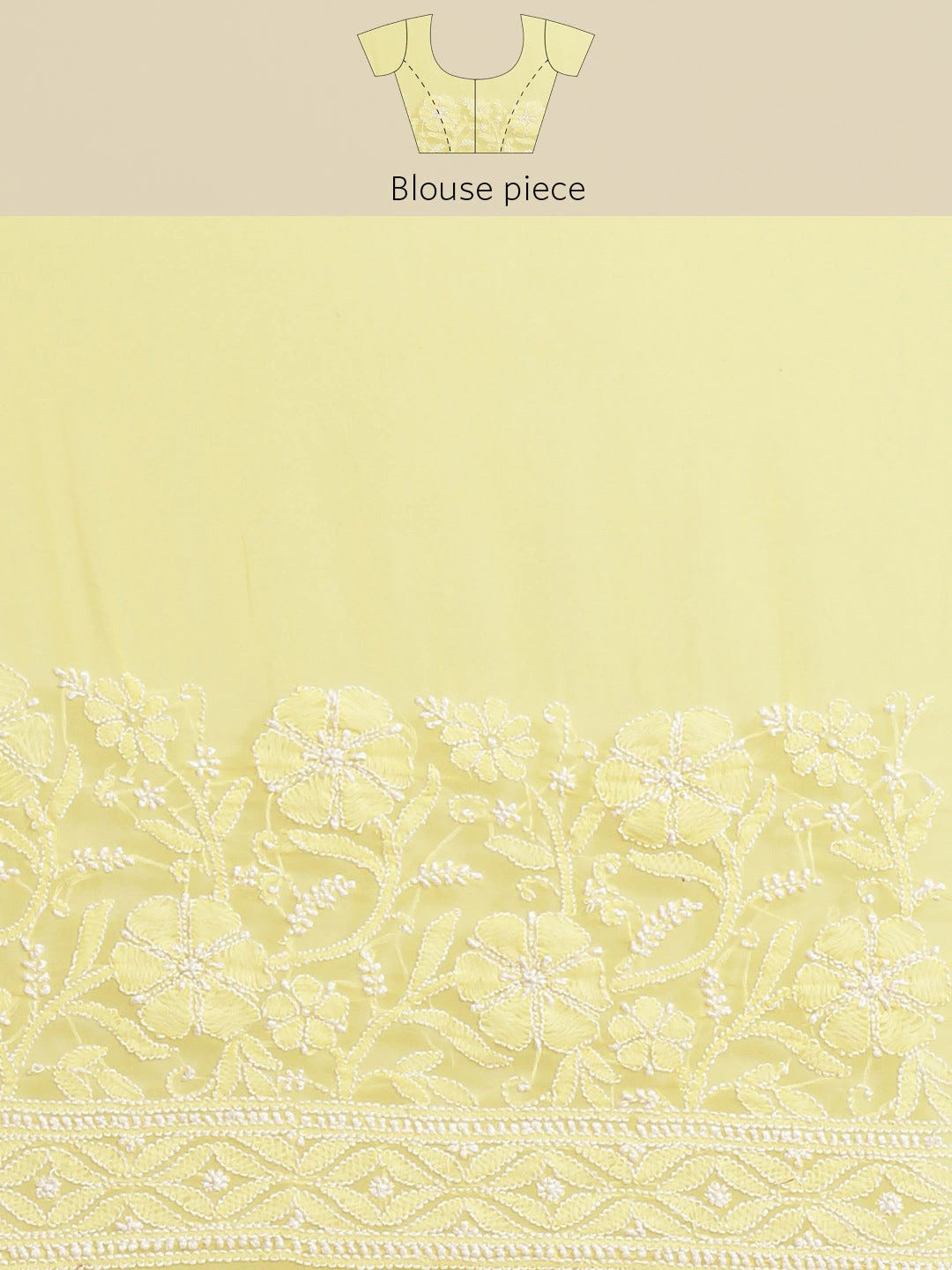 Ada Hand Embroidered Yellow Georgette Lucknow Chikan Saree with Blouse A311302