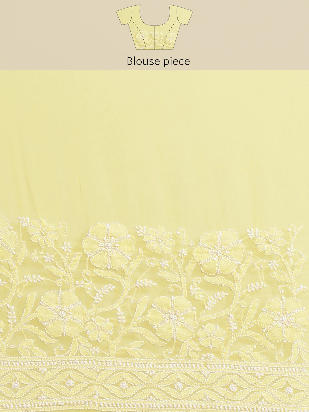 Ada Hand Embroidered Yellow Georgette Lucknow Chikan Saree with Blouse A311302