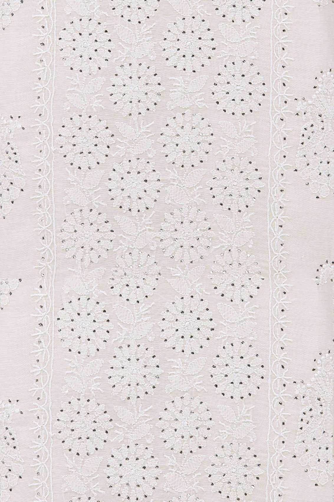 Ada Hand Embroidered Off White Chanderi Lucknowi Chikankari Unstitched Suit Piece With Muqaish Work A604136