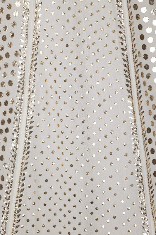 Ada Hand Embroidered White Pure Georgette Lucknowi Chikankari Lehenga Set With Muqaish Work A610115
