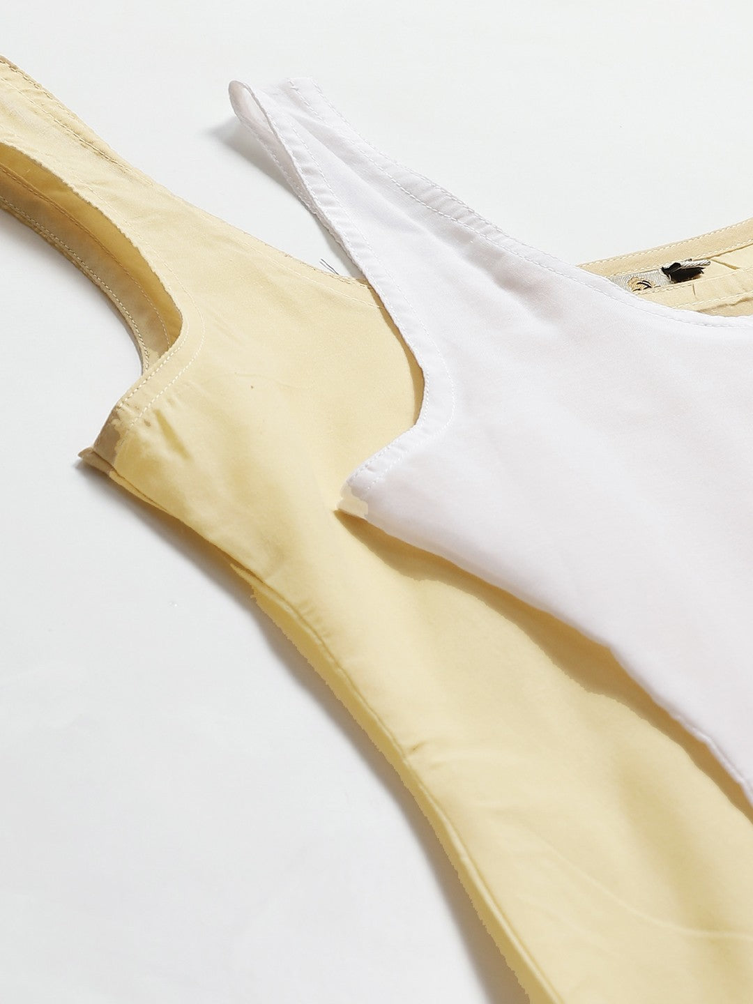 Ada White and Fawn Cotton Long Slips Combo of 2 A111126.