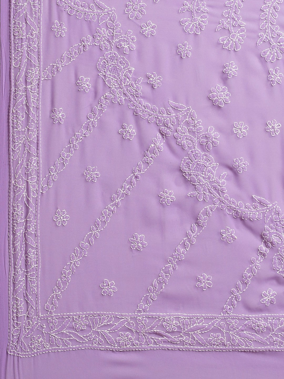 Ada Hand Embroidered Mauve Georgette Lucknowi Chikankari Saree with Blouse A183248