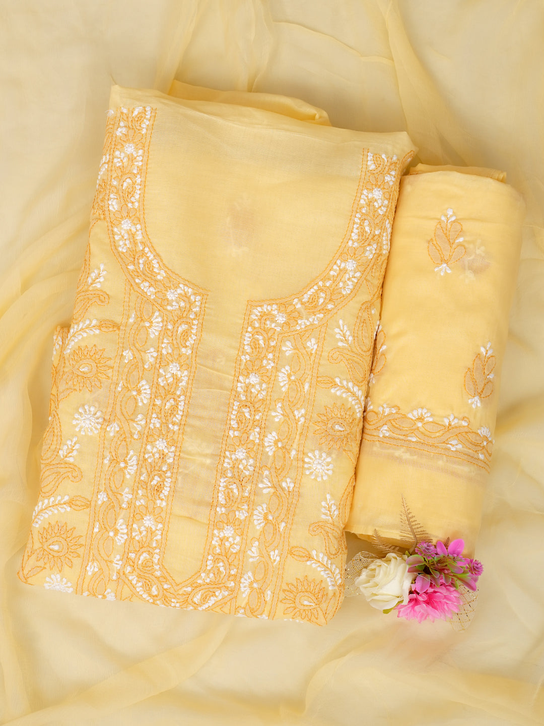 Ada Beige Cotton Unstitched Suit Set_1