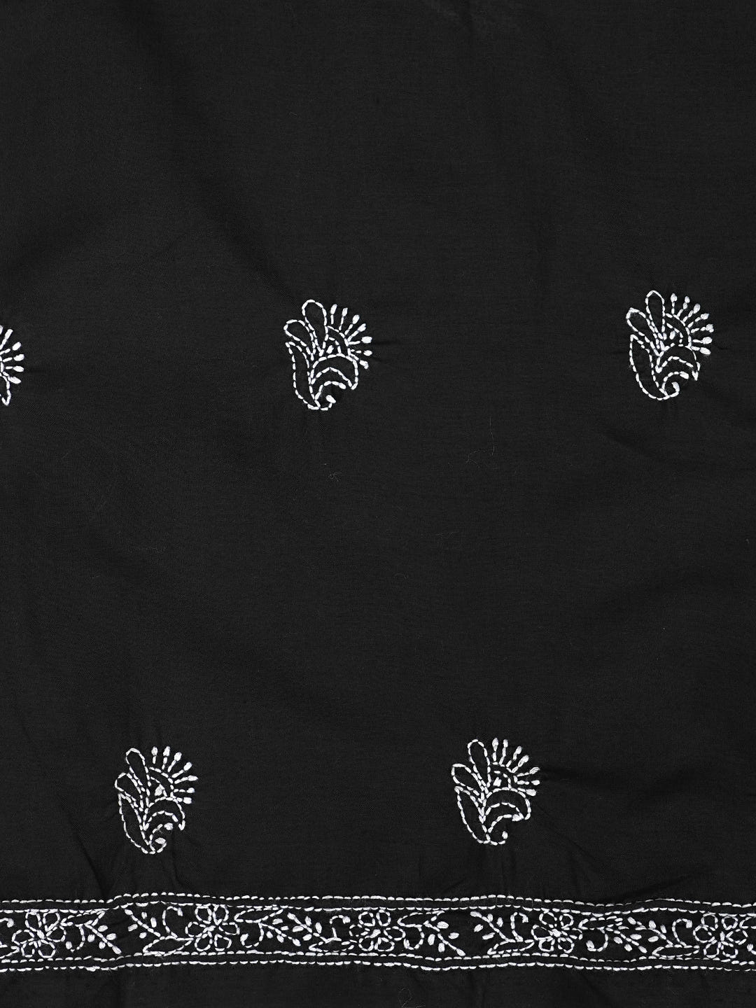 Ada Hand Embroidered Black Cotton Lucknowi Chikankari Unstitched Suit Piece With Chiffon Dupatta 01A981120_4