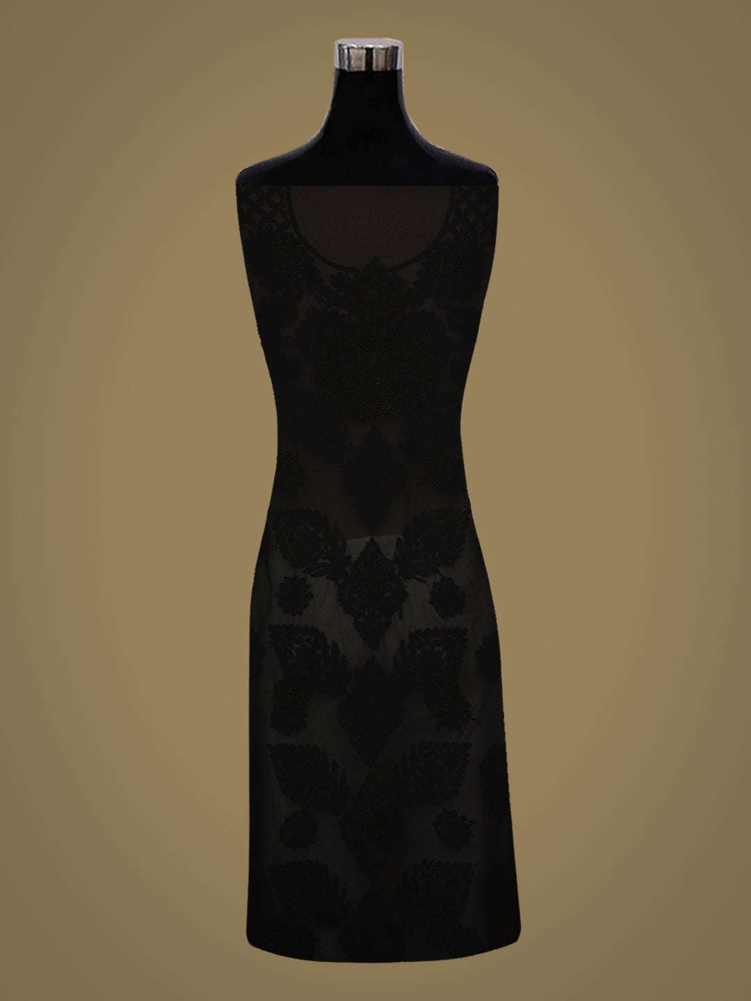 Ada Hand Embroidered Black Faux Georgette Lucknowi Chikankari Unstitched Suit Piece 01A989171