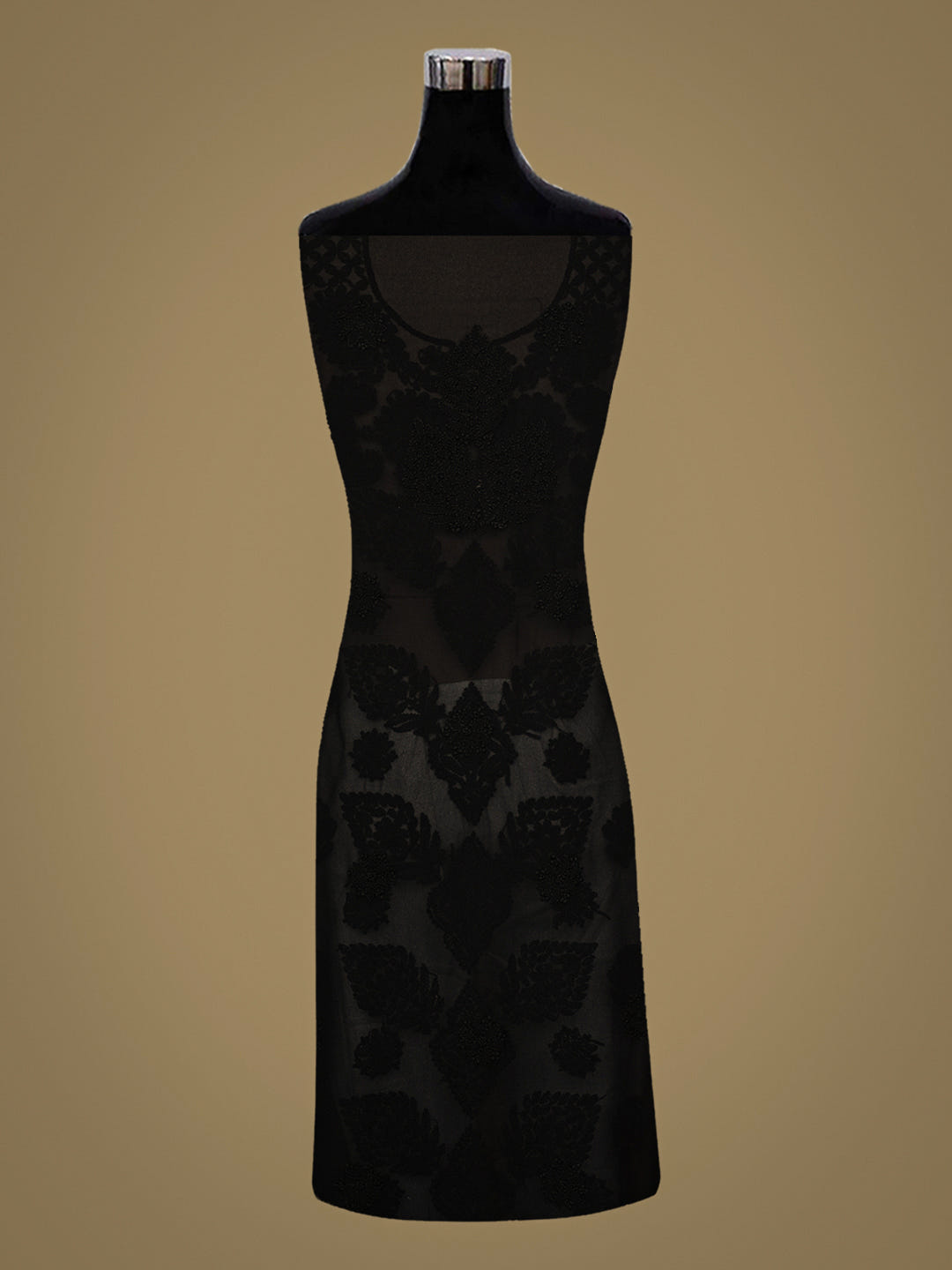 Ada Hand Embroidered Black Faux Georgette Lucknowi Chikankari Unstitched Suit Piece 01A989171