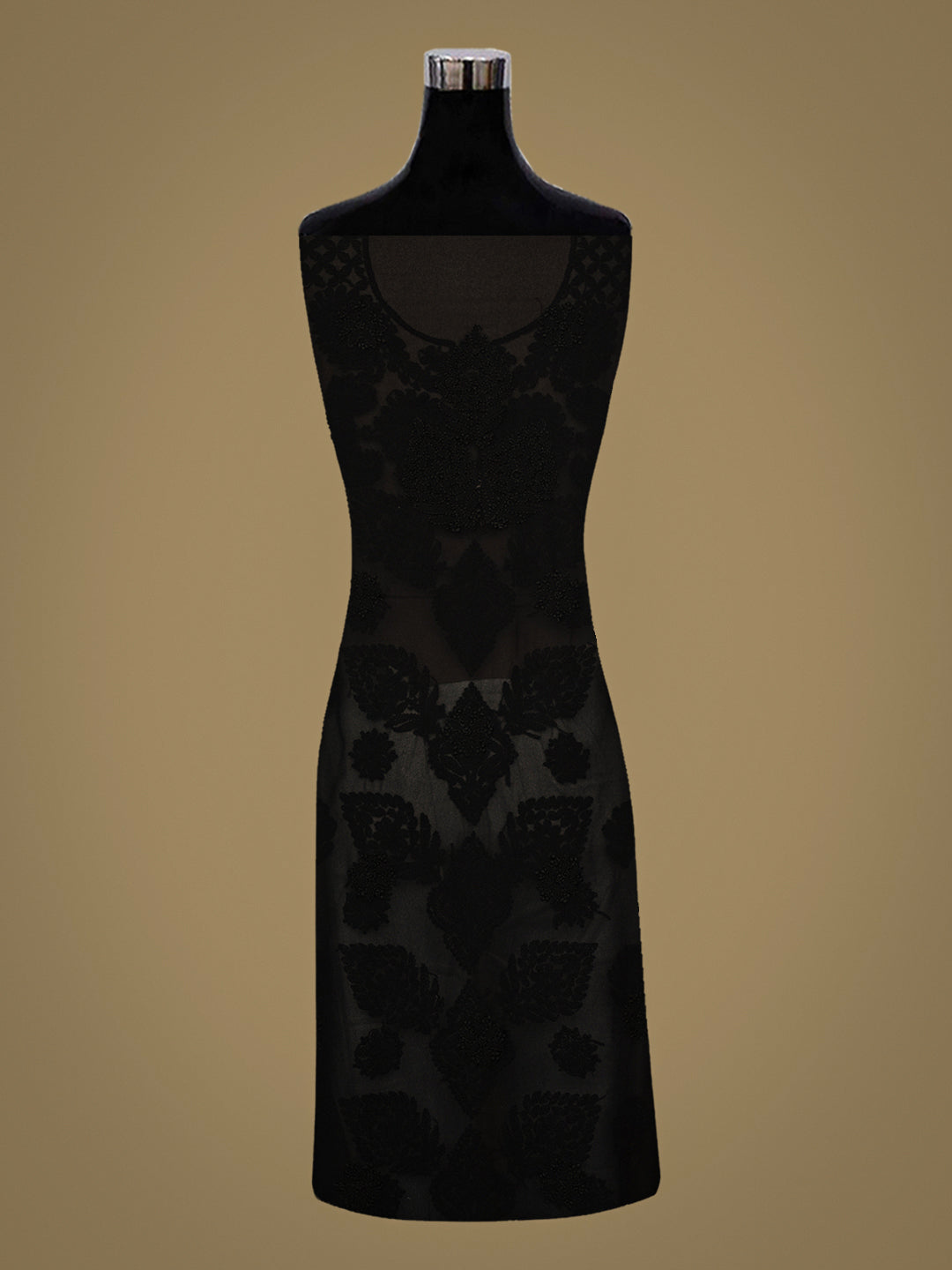 Ada Hand Embroidered Black Faux Georgette Lucknowi Chikankari Unstitched Suit Piece 01A989171