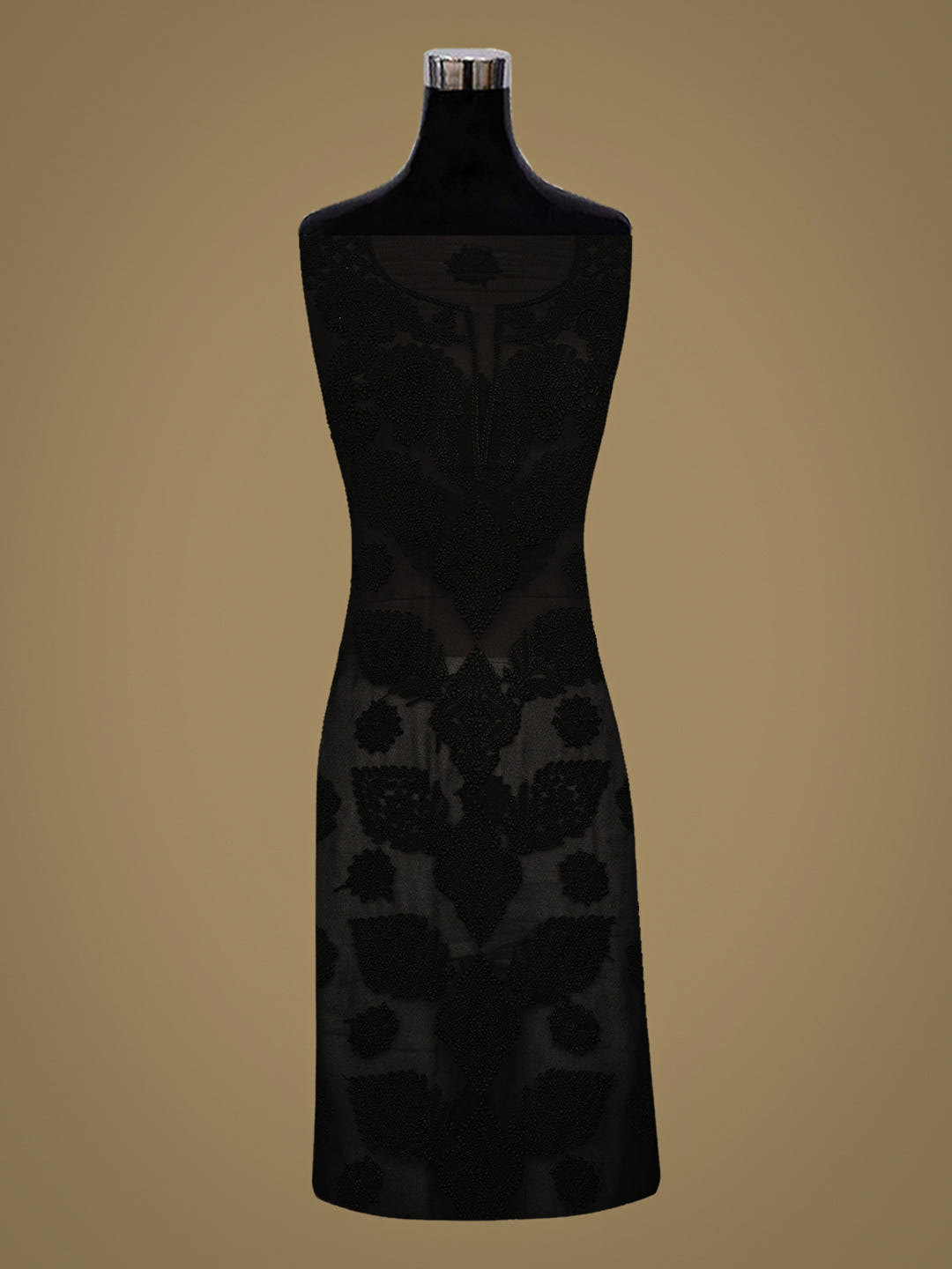 Ada Hand Embroidered Black Faux Georgette Lucknowi Chikankari Unstitched Suit Piece 01A989171