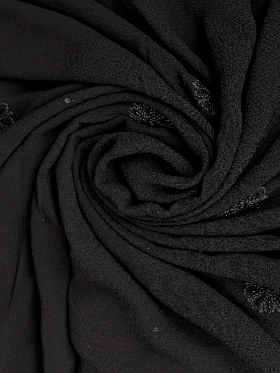 Ada Black Pure Georgette Unstitched Kurta Dupatta Set_8