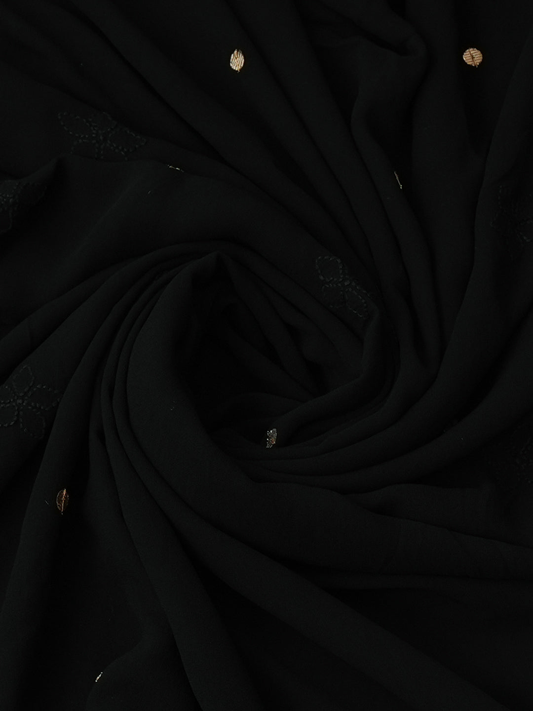 Ada Hand Embroidered Black Viscose Georgette Lucknowi Chikankari Unstitched Kurta Dupatta Set With Gota Patti Work 01A984156