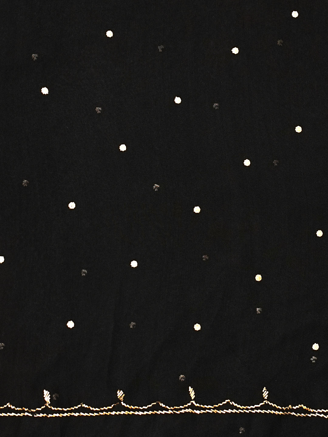 Ada Hand Embroidered Black Viscose Georgette Unstitched Kurta Dupatta With Muqaish/Mukaish Work 01A980002