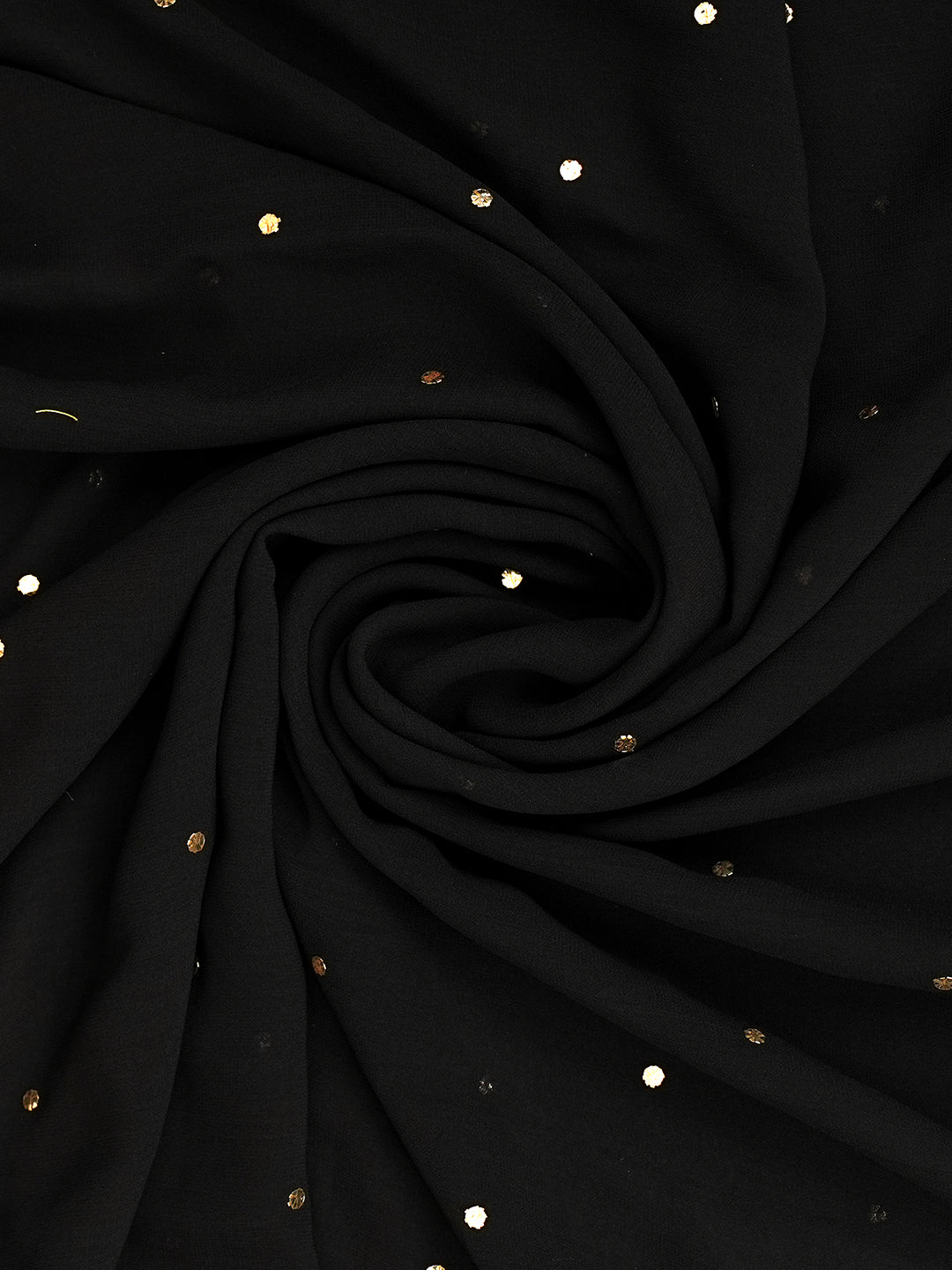 Ada Hand Embroidered Black Viscose Georgette Unstitched Kurta Dupatta With Muqaish/Mukaish Work 01A980002
