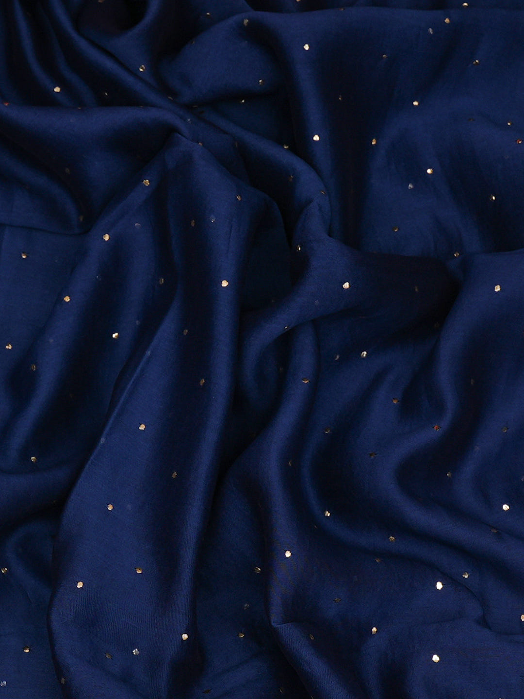 Ada Hand Embroidered Blue Chanderi Lucknowi Chikankari Dupatta With Muqaish/Mukaish Work 01A862764_4