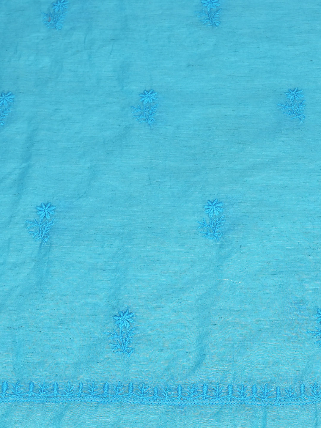 Ada Hand Embroidered Blue Chanderi Lucknowi Chikankari Unstitched Kurta Dupatta Set 07A502906_6
