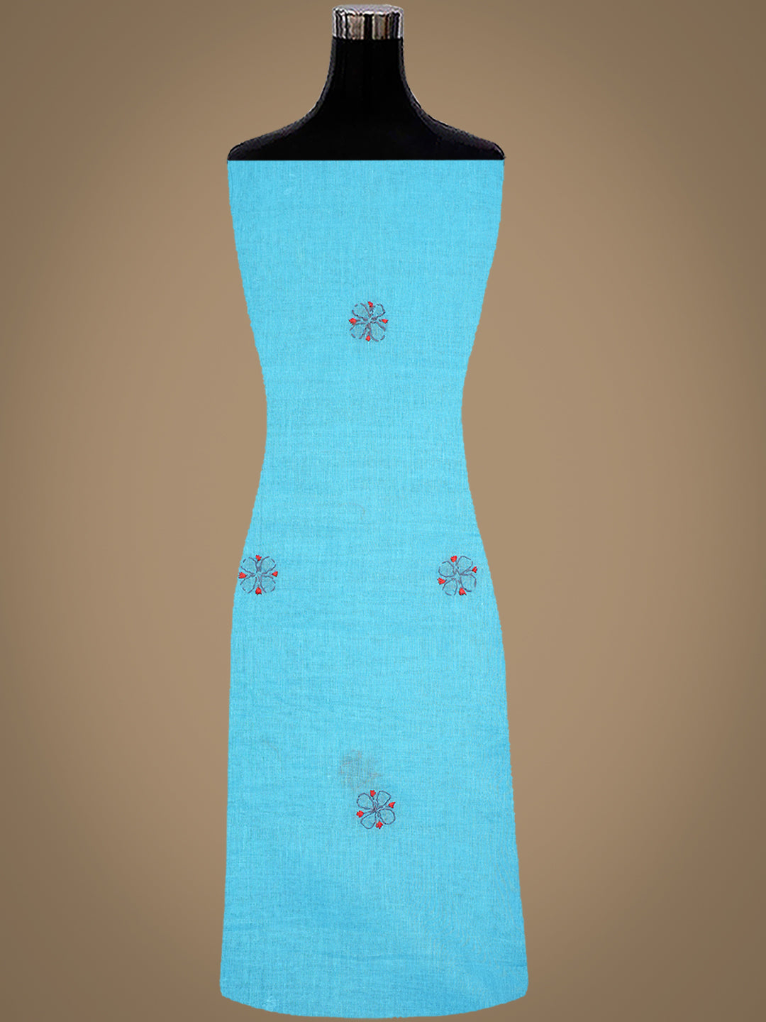 Ada Hand Embroidered Blue Cotton Lucknowi Chikankari Unstitched Suit Piece 01A893894_2