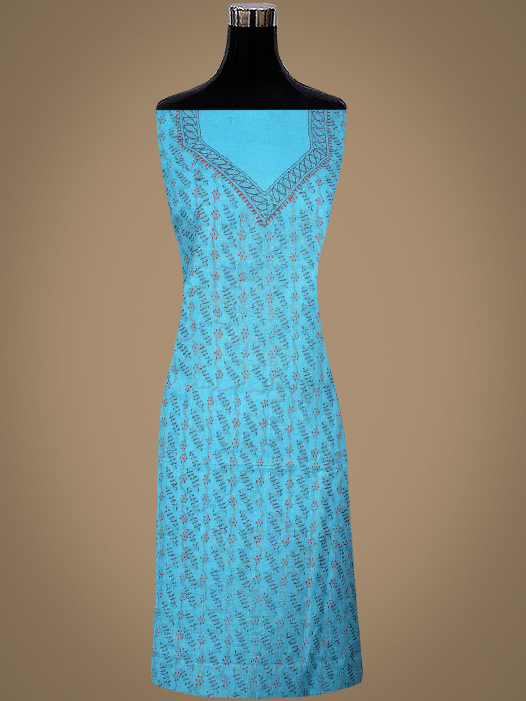 Ada Hand Embroidered Blue Cotton Lucknowi Chikankari Unstitched Suit Piece 01A893894_3