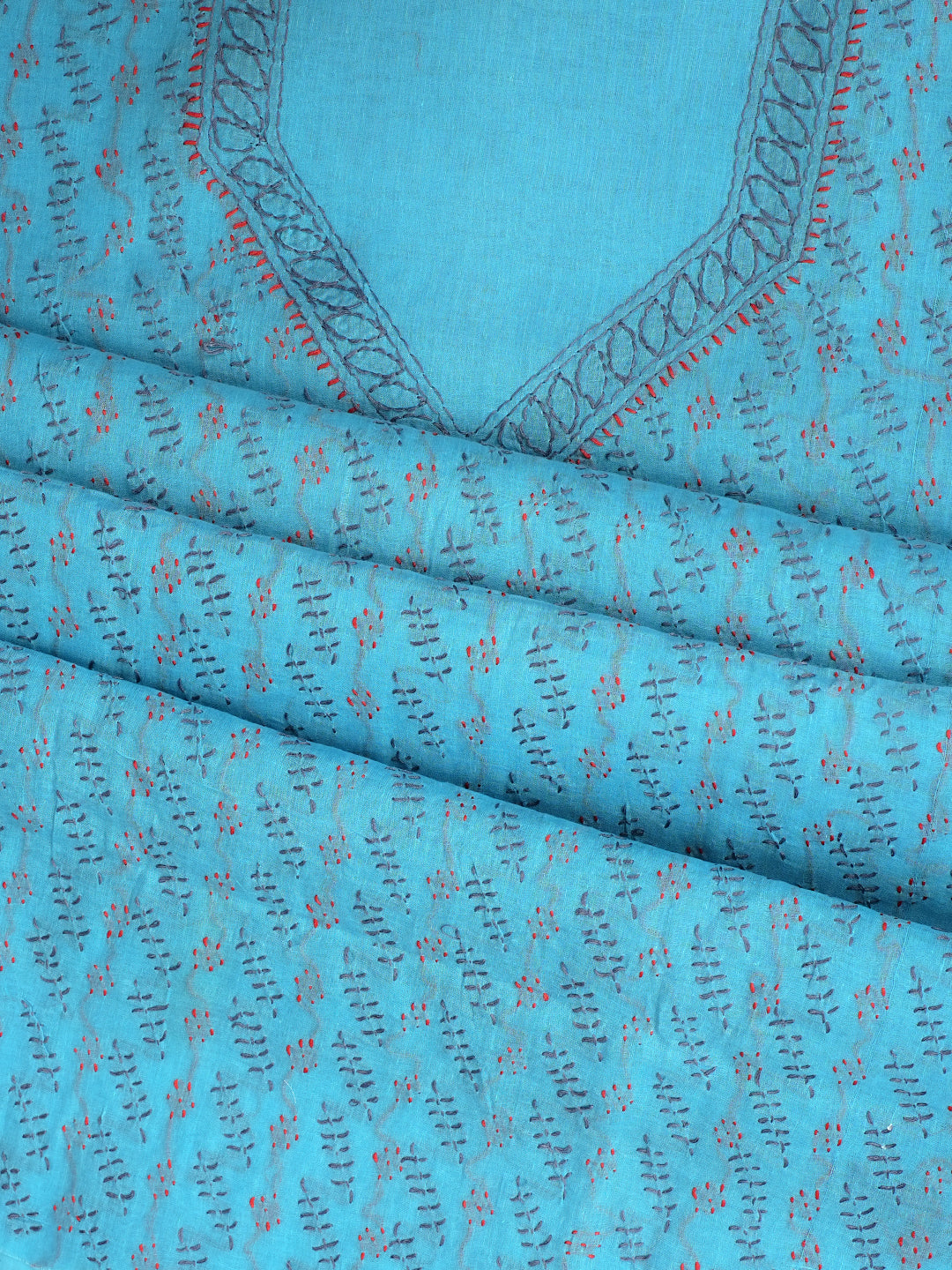 Ada Hand Embroidered Blue Cotton Lucknowi Chikankari Unstitched Suit Piece 01A893894_6