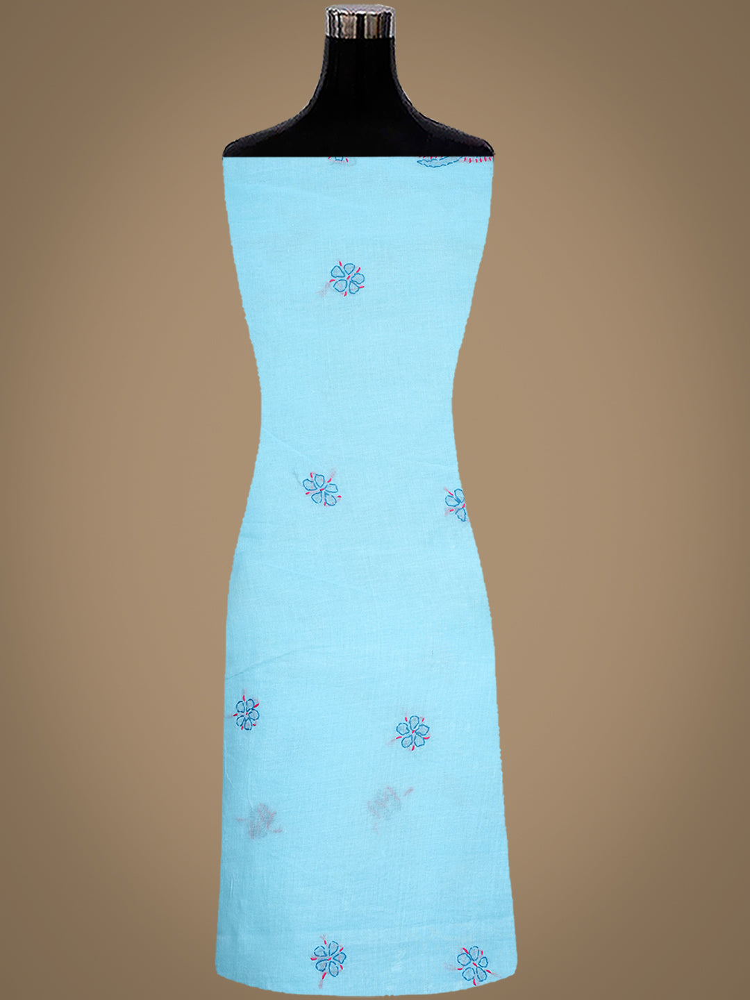 Ada Hand Embroidered Blue Cotton Lucknowi Chikankari Unstitched Suit Piece 01A952207_2