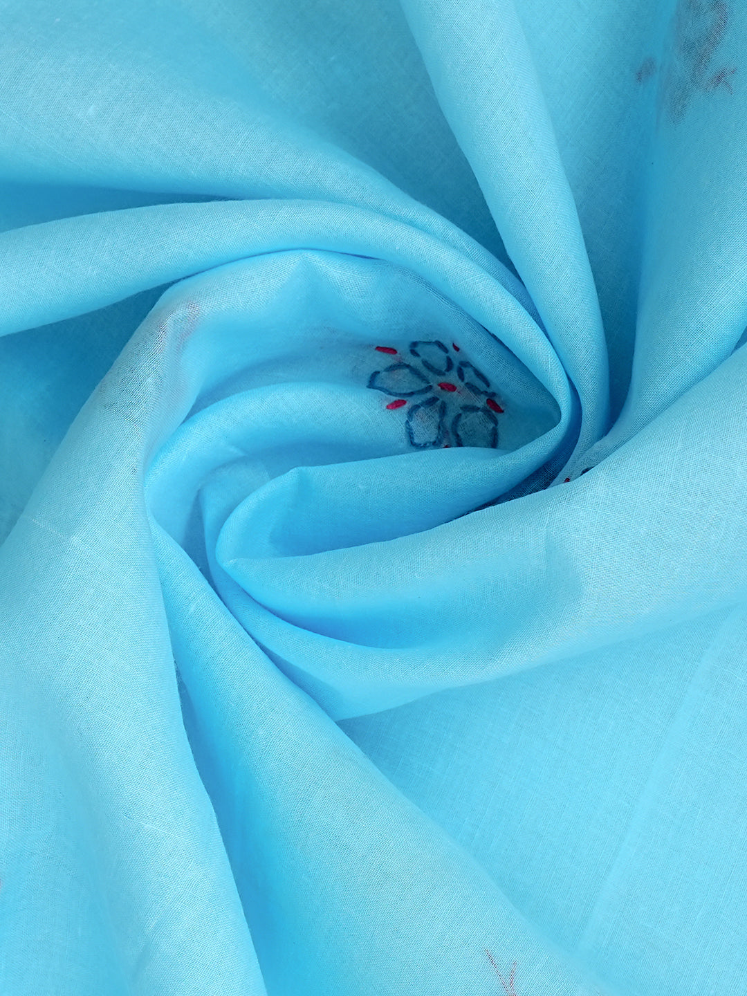 Ada Hand Embroidered Blue Cotton Lucknowi Chikankari Unstitched Suit Piece 01A952207_8
