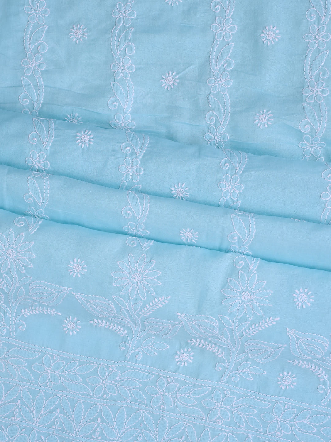 Ada Hand Embroidered Blue Cotton Lucknowi Chikankari Unstitched Suit Piece With Chiffon Dupatta 01A1019947_5
