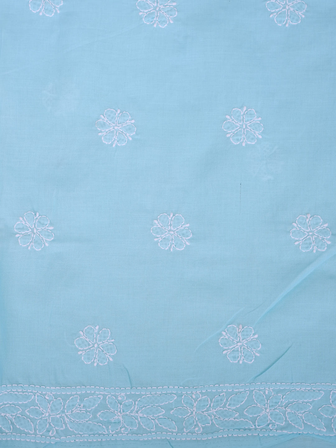 Ada Hand Embroidered Blue Cotton Lucknowi Chikankari Unstitched Suit Piece With Chiffon Dupatta 01A1019947_6