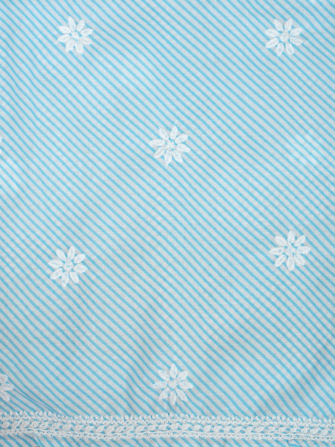 Ada Hand Embroidered Blue Cotton lucknowi Chikankari Unstitched Kurta 01A892977
