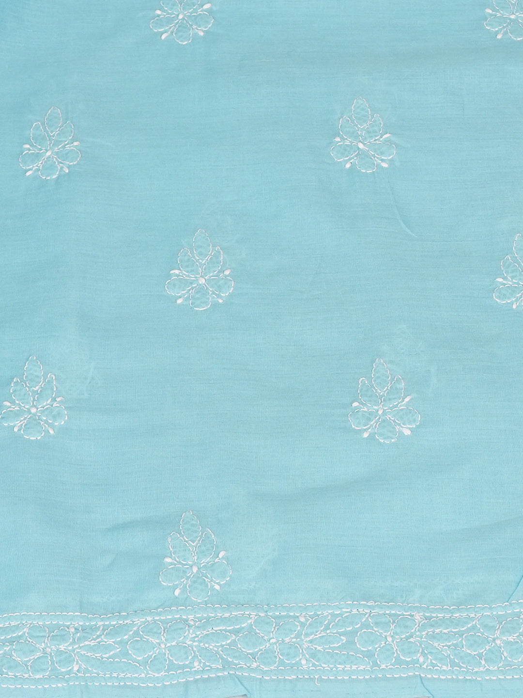 Ada Hand Embroidered Blue Cotton lucknowi Chikankari Unstitched Kurta 01A991897 4