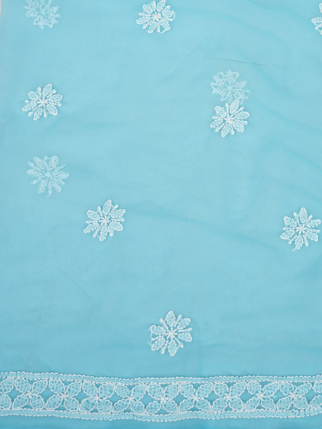 Ada Hand Embroidered Blue Faux Georgette Lucknowi Chikankari Unstitched Suit Piece 01A981204