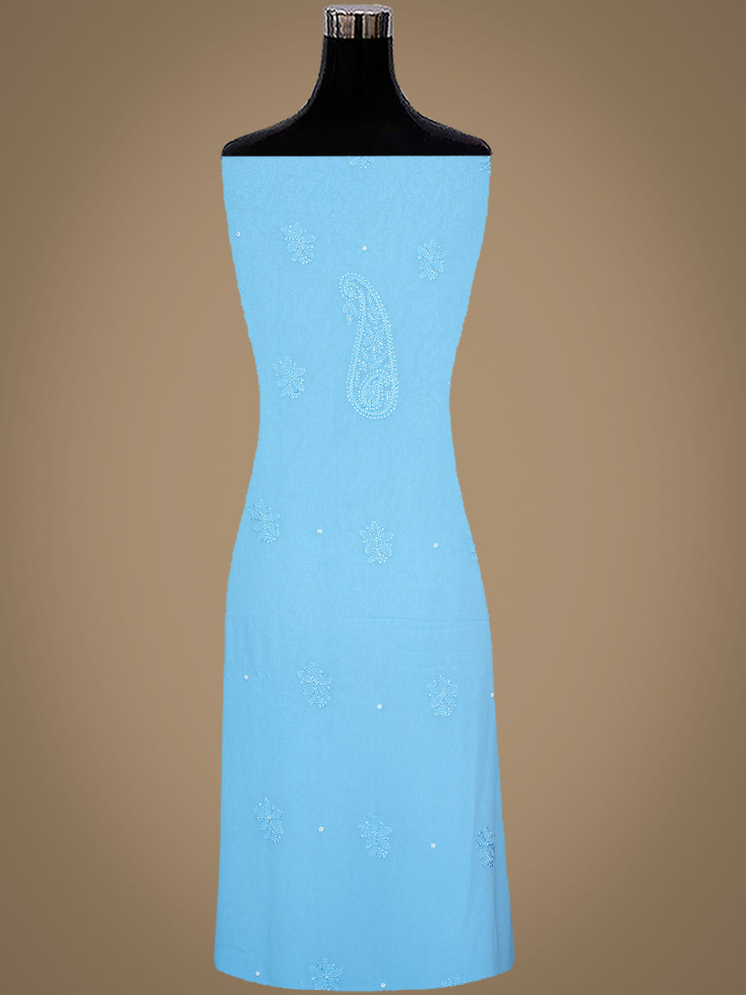 Ada Hand Embroidered Blue Viscose Georgette Lucknowi Chikankari Unstitched Kurta Dupatta Set With Cutdana Work 01A984125