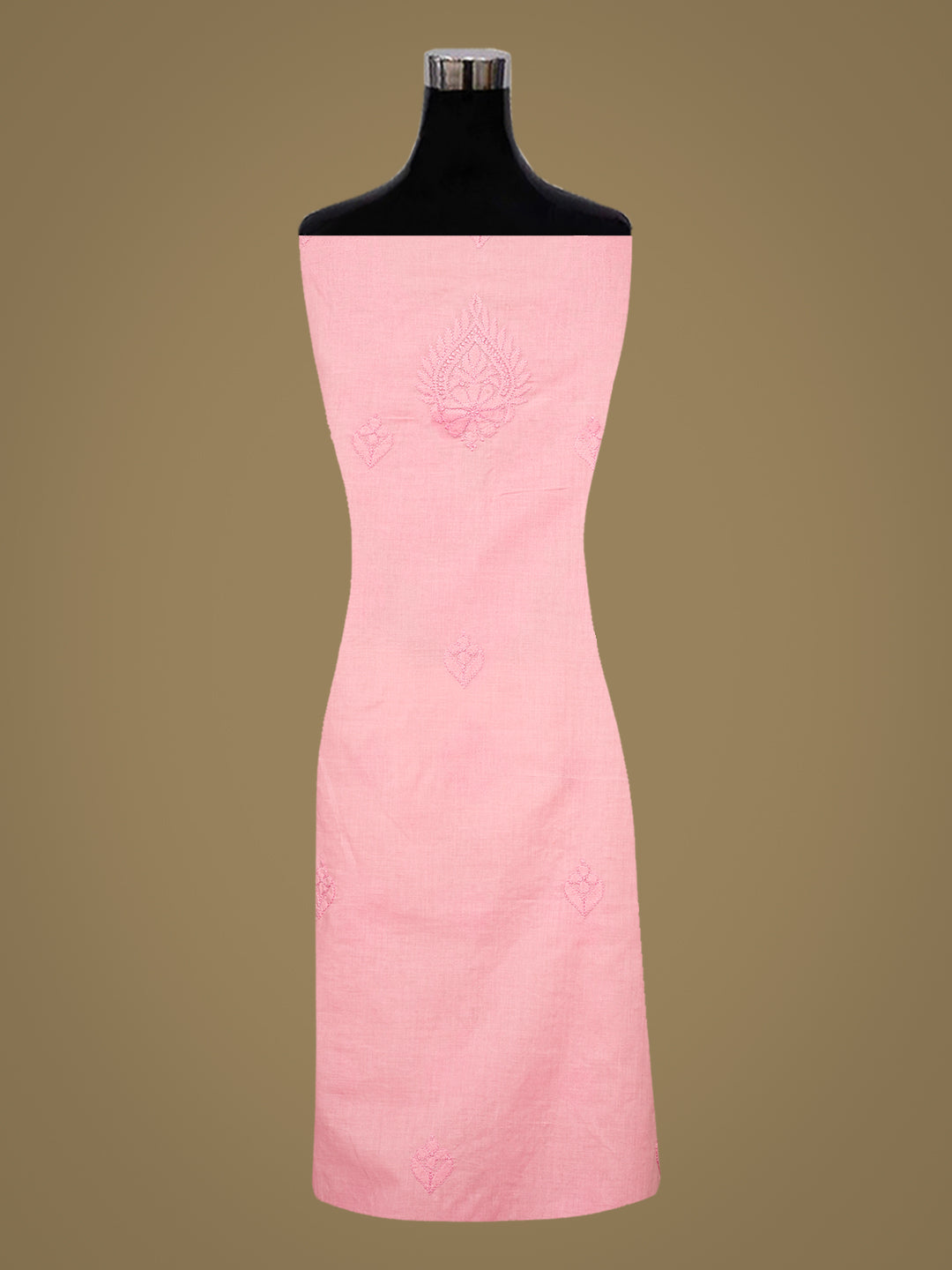 Ada Hand Embroidered Carrot Pink Cotton lucknowi Chikankari Unstitched Kurta 01A991887