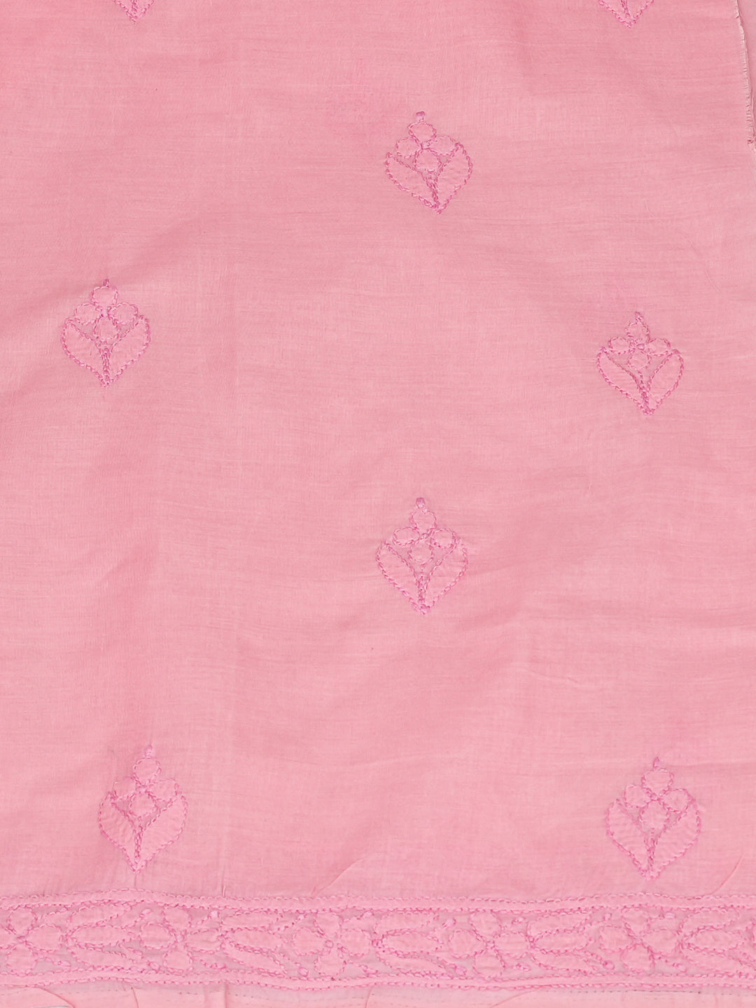 Ada Hand Embroidered Carrot Pink Cotton lucknowi Chikankari Unstitched Kurta 01A991887