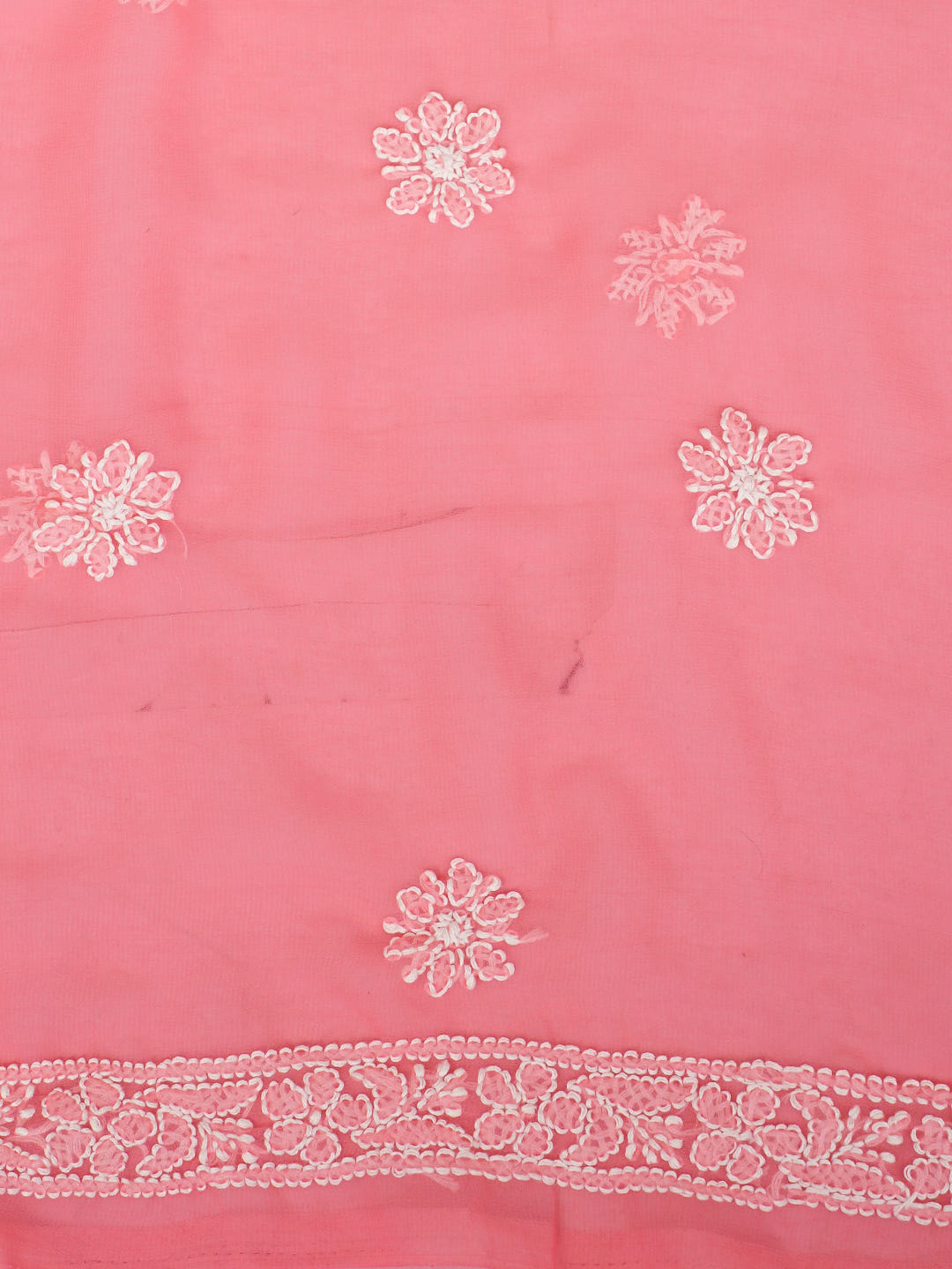 Ada Hand Embroidered Carrot Pink Georgette Lucknowi Chikankari Unstitched Suit Piece 01A981201_2