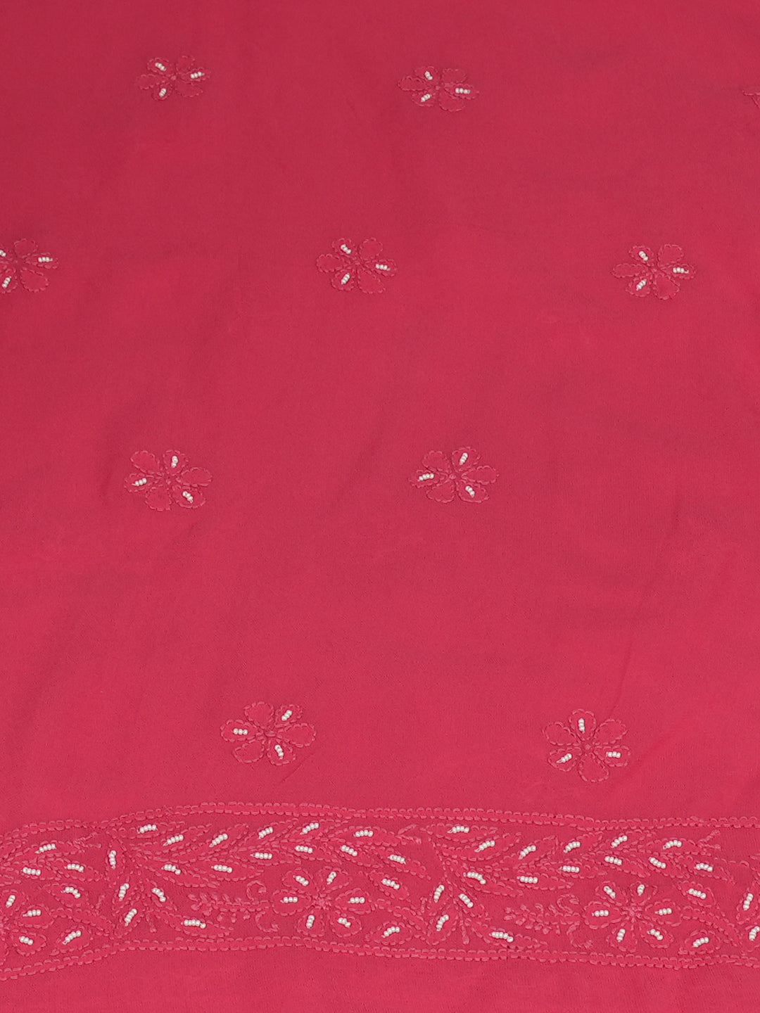 Ada Hand Embroidered Coral Pink Viscose Georgette Lucknowi Chikankari Unstitched Kurta Dupatta Set With Zari Work 01A782547