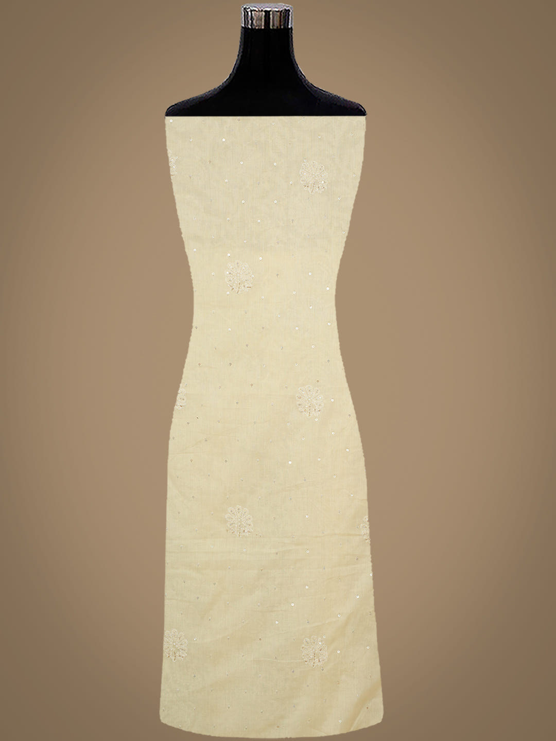 Ada Hand Embroidered Cream Cotton Lucknowi Chikankari Unstitched Suit Piece With Cutdana Work 01A705335_6
